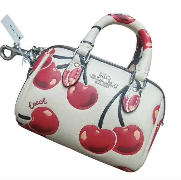 Coach Mirco Cherry Print Rowan Bag Charm - Picture 4 of 7